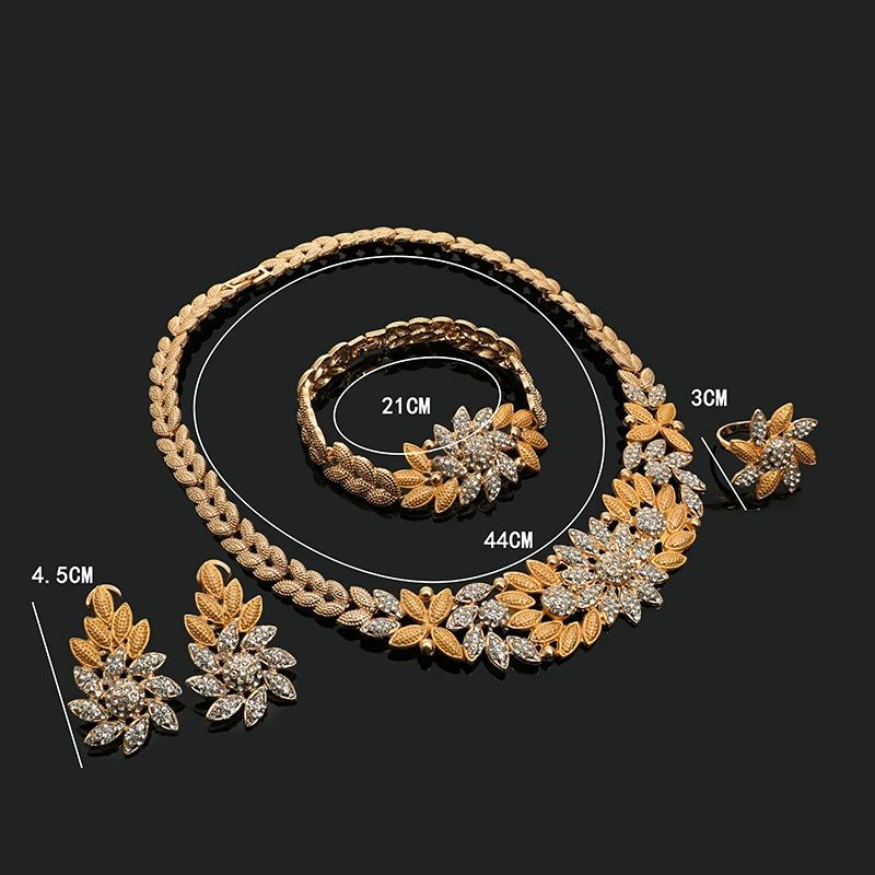 

Fani Fashion statement jewelry set Brand Dubai gold-color Jewelry Set Nigerian Wedding woman accessories jewelry set Wholesale