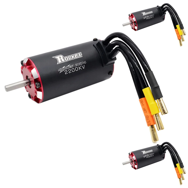 

ROCKET V2 Supersonic 3674 4 Poles&Built -In Temperature Sensor& Sensor Port Waterproof Brushless Motor For 1/10 RC Car