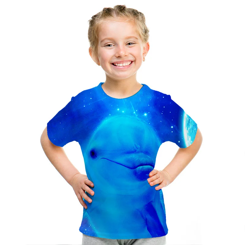 Детская футболка с рыбками 3d принтом Забавные футболки дельфином в стиле хип-хоп