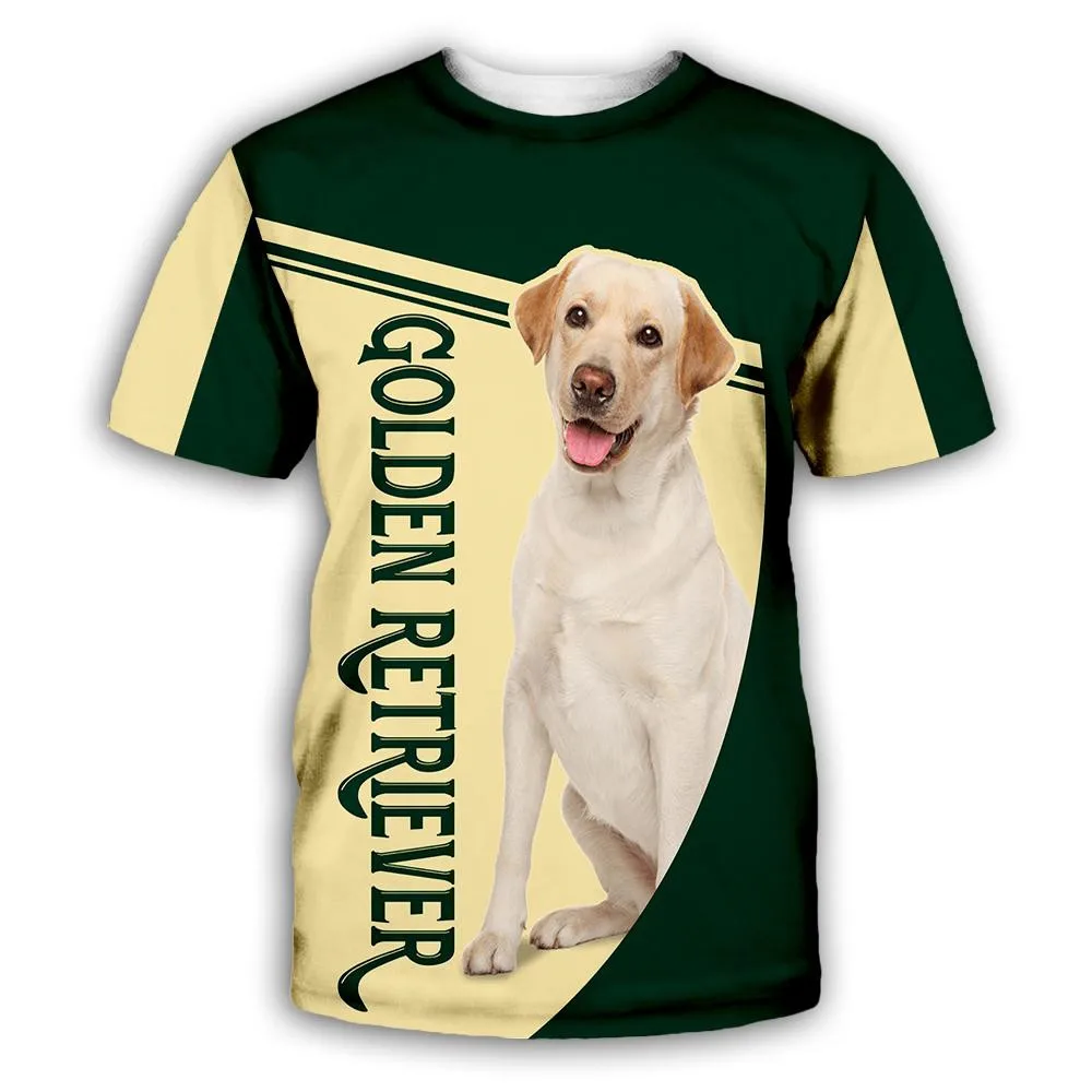 

CLOOCL Golden Retriever Men T-shirts 3D Animals Printed Design Men Clothing Unisex Casual Harajuku Streetwear Women Tees