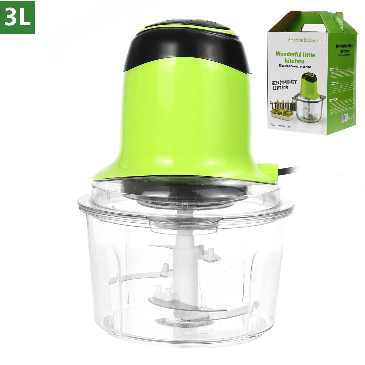 

3L electric blender, kitchen food blender and 4-page, detachable, for vegetable blender, salad, meat grinder