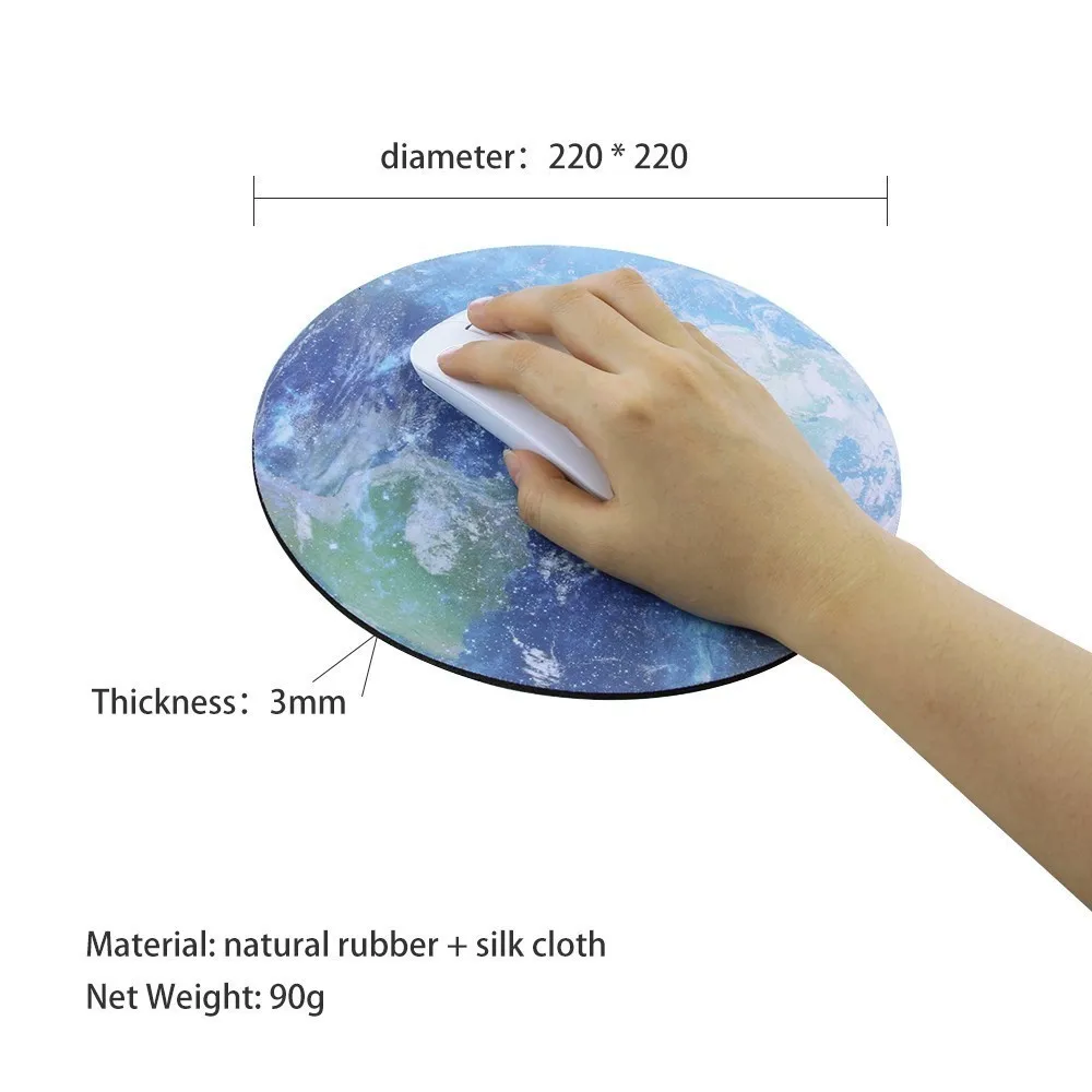 Круглый резиновый коврик для мыши CHYI серия планеты мультяшный дизайн с принтом