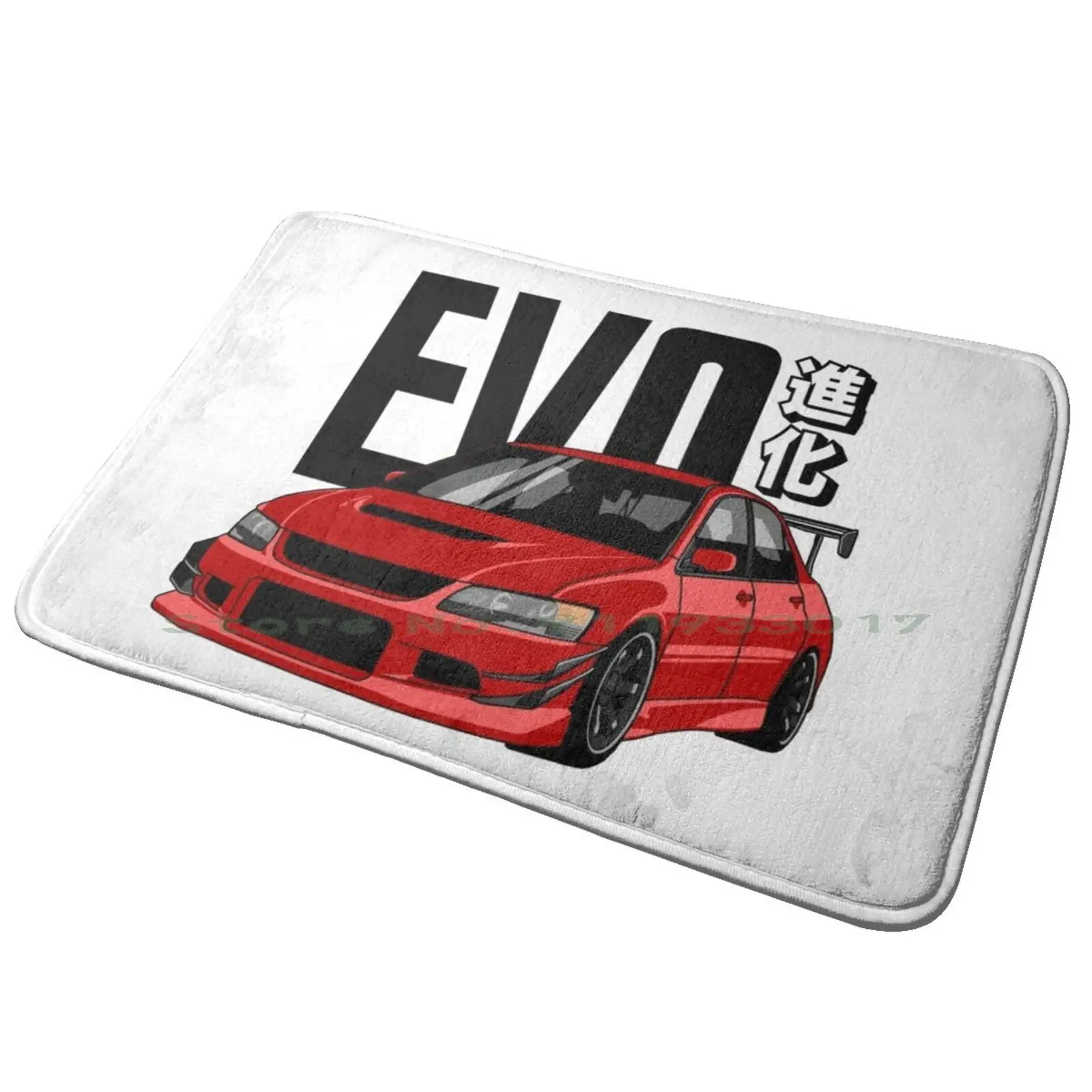 Красный коврик для входной двери Lancer Evo 7 8 9 ванной стоячий с котом смерти из камня