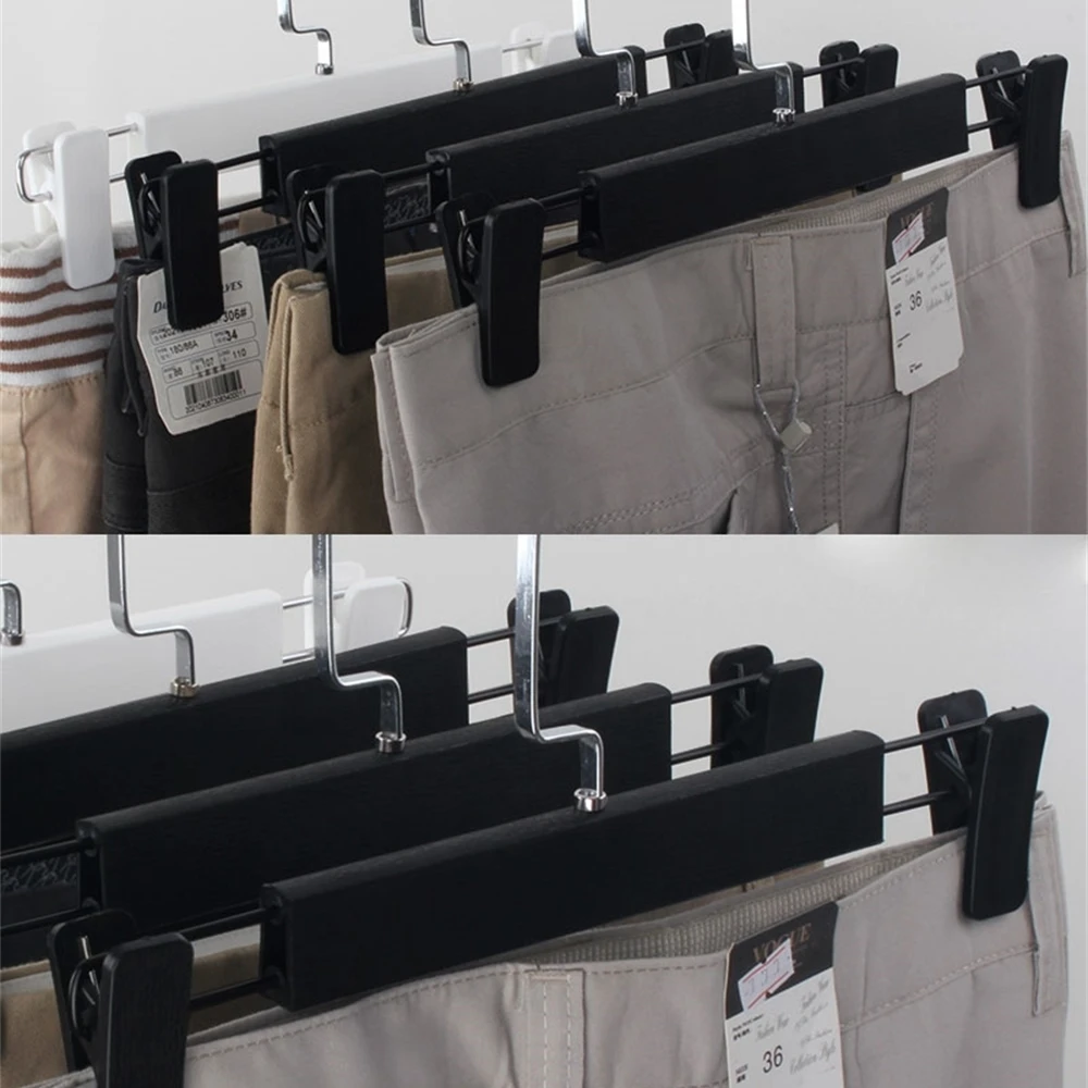 Черная Нескользящая пластиковая вешалка для брюк юбки зажим магазина одежды