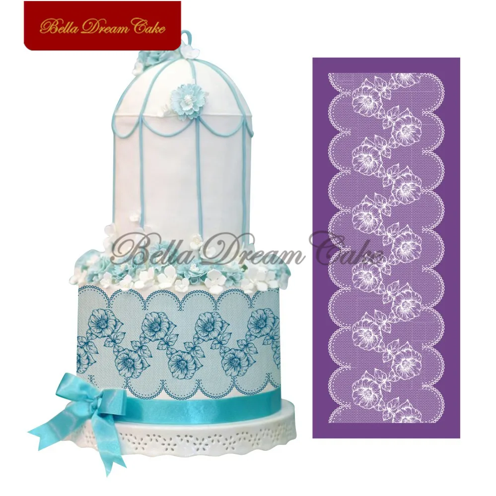 Ретро Цветочный кружевной рисунок фотообои для торта форма тканевый трафарет