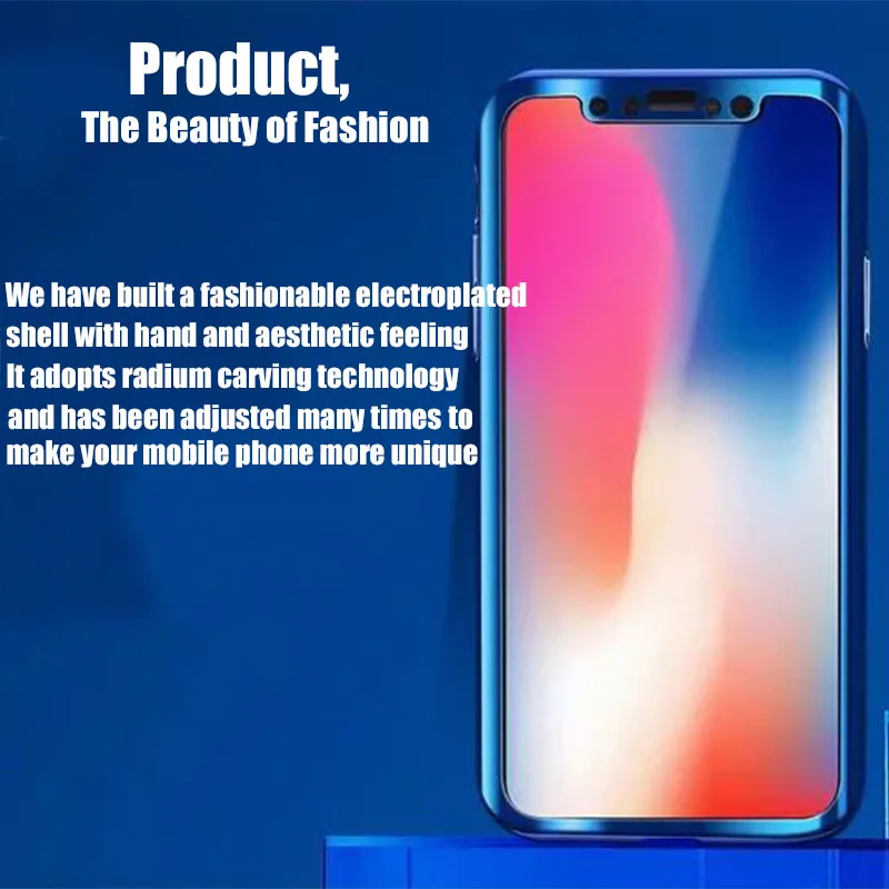 360 Полное покрытие чехол для iPhone X 8 6 6s 7 Plus 5 5S SE защитный ПК XS Max XR со стеклом| |