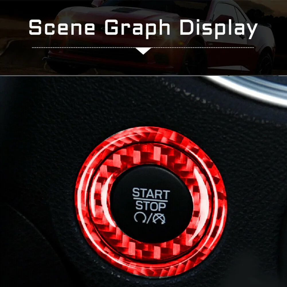 

Stickers Start Push Button Cover Trim Engine For Dodge Challenger 2015-2020 Red