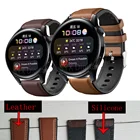 Ремешок для часов 22 мм силиконовый кожаный ремешок для умных часов Huawei Watch 3 ремешок для Huawei GT 2 46 ммGT2 Pro браслет