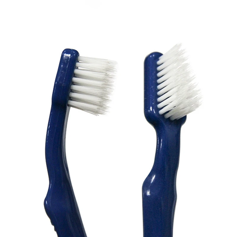 Зубная щетка для домашних животных пластиковая синяя двусторонняя (один большой
