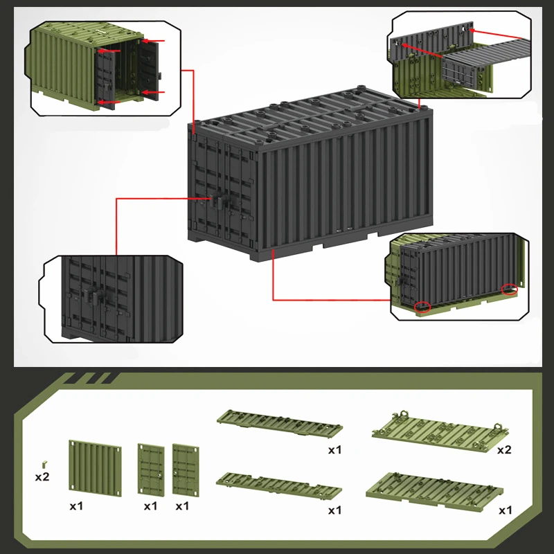 Конструктор MOC военный контейнерные блоки для мальчиков Вторая мировая