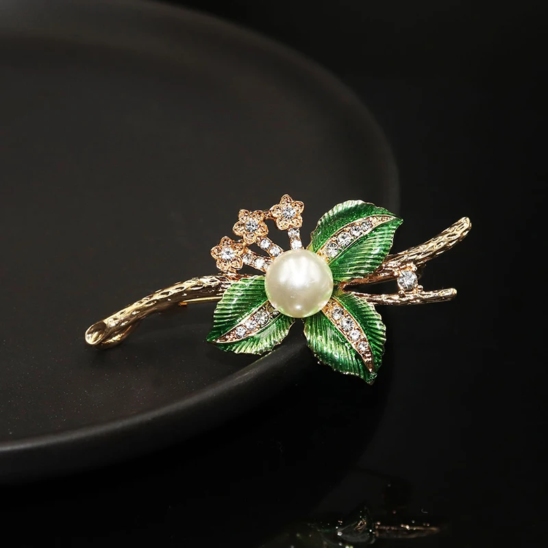 Брошь в виде листьев с капающим маслом булавка для женской Броши Vitage ювелирные