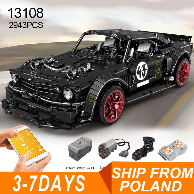Форма King Technic серия RC Ford Mustang Hoonicorn RTR V2 гоночная модель автомобиля строительные