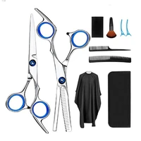 10 pcs professional hair cutting scissors set thinning shears hair razor comb clips cape hairdressing kit barber home