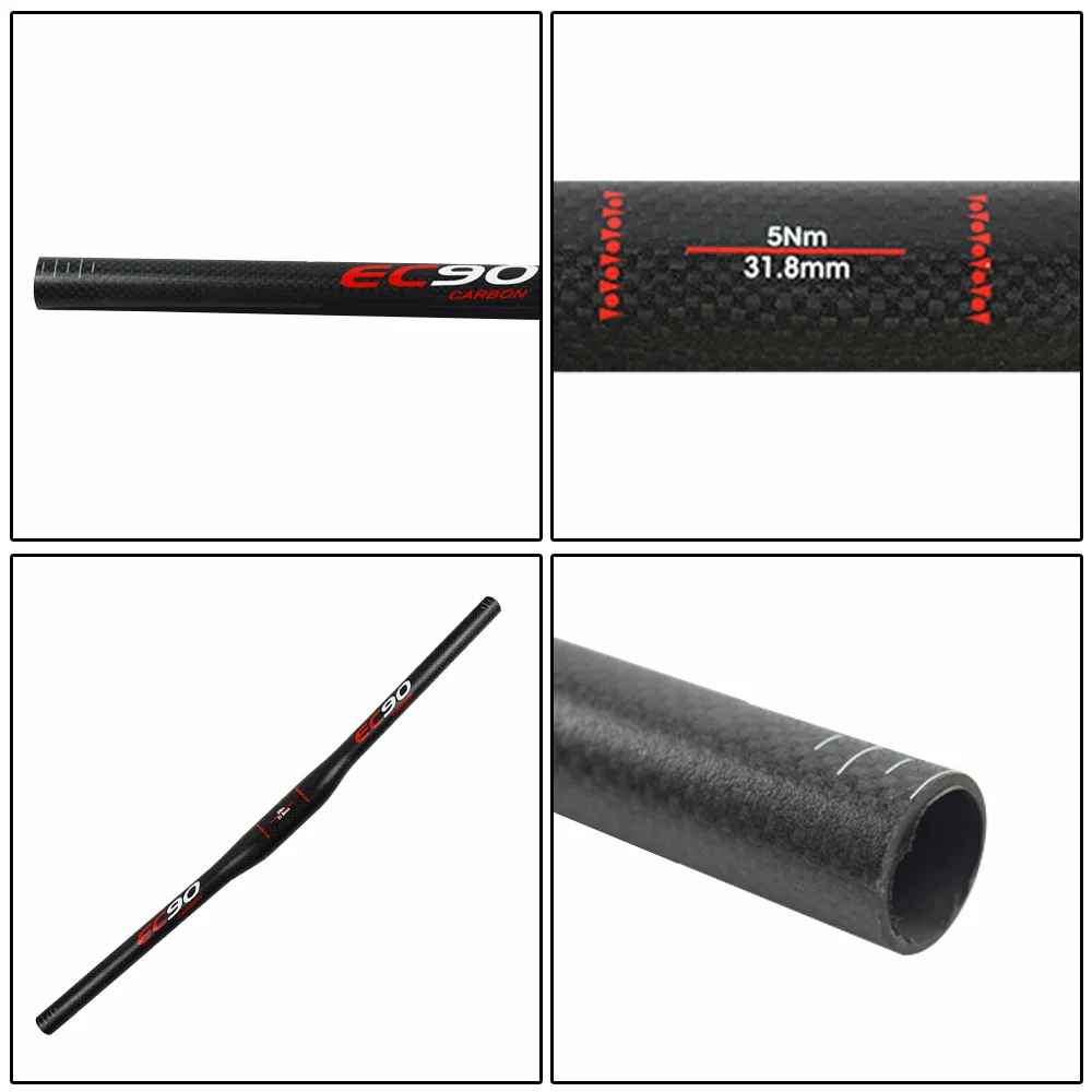 Полностью углеродный горный велосипедный руль ультралегкий 3K плоский стержень