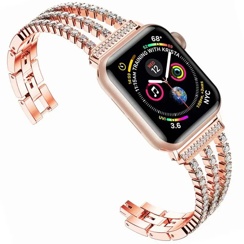 

Stainless Steel Strap for Apple Watch 6 Band 44mm 40mm Girls women Diamond Link bracelet belt iWatch series 6 5 4 3 se 42mm 38mm