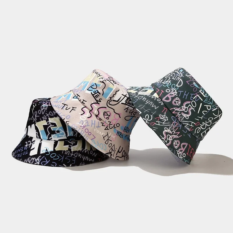 Панама с граффити и надписью для мужчин женщин шляпа от солнца отдыха