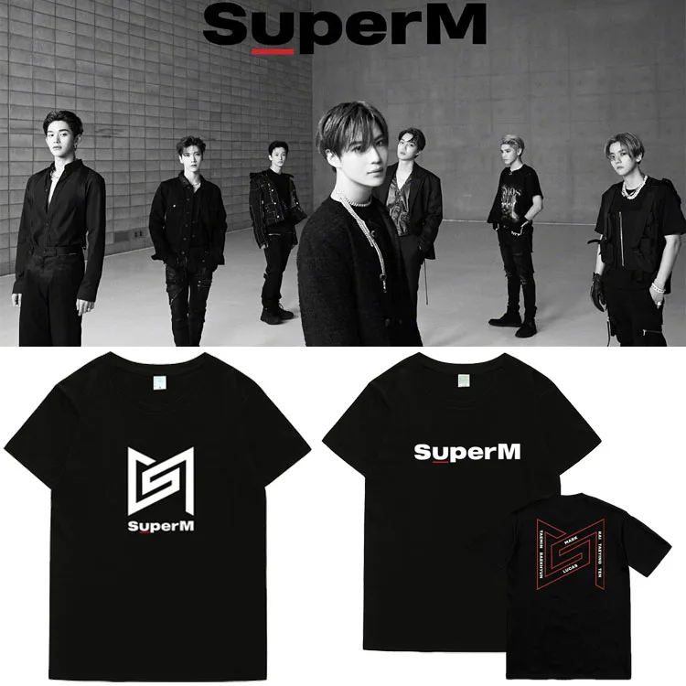 SuperM Kpop MATRIX & MASTER рубашка крутая летняя с коротким рукавом Новая модная