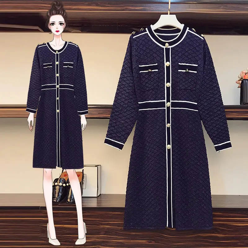 

Женское трикотажное платье с длинным рукавом, размеры до 4XL