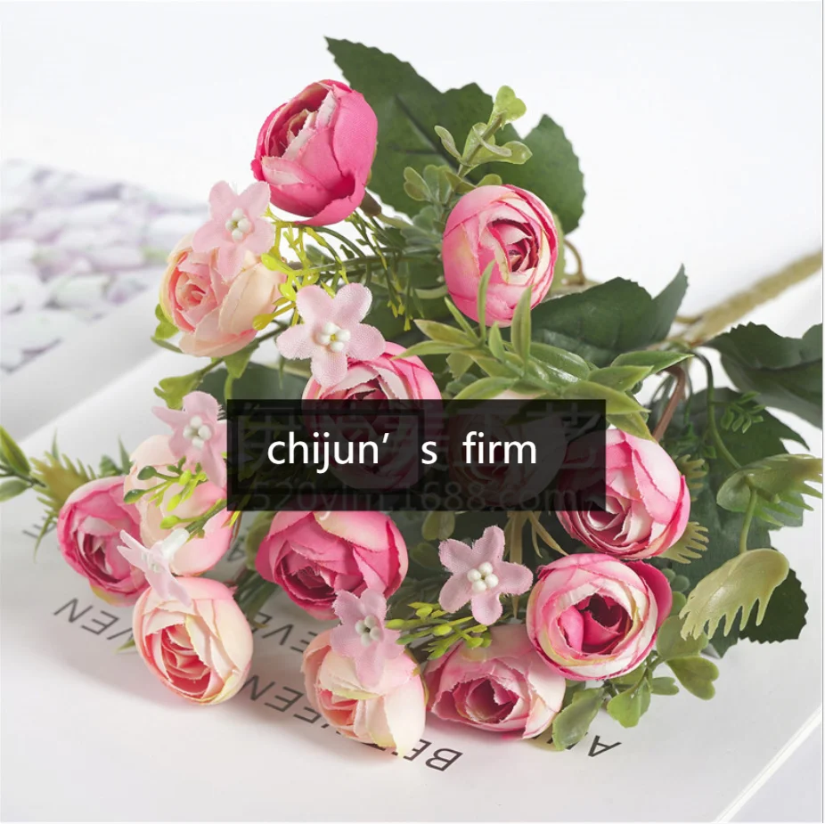 

Silk Peony Artificial Dried Flowers For Bride Bouquet Festive Party Supplies DIY Living Room Office Decoration Scrapbook Wedding