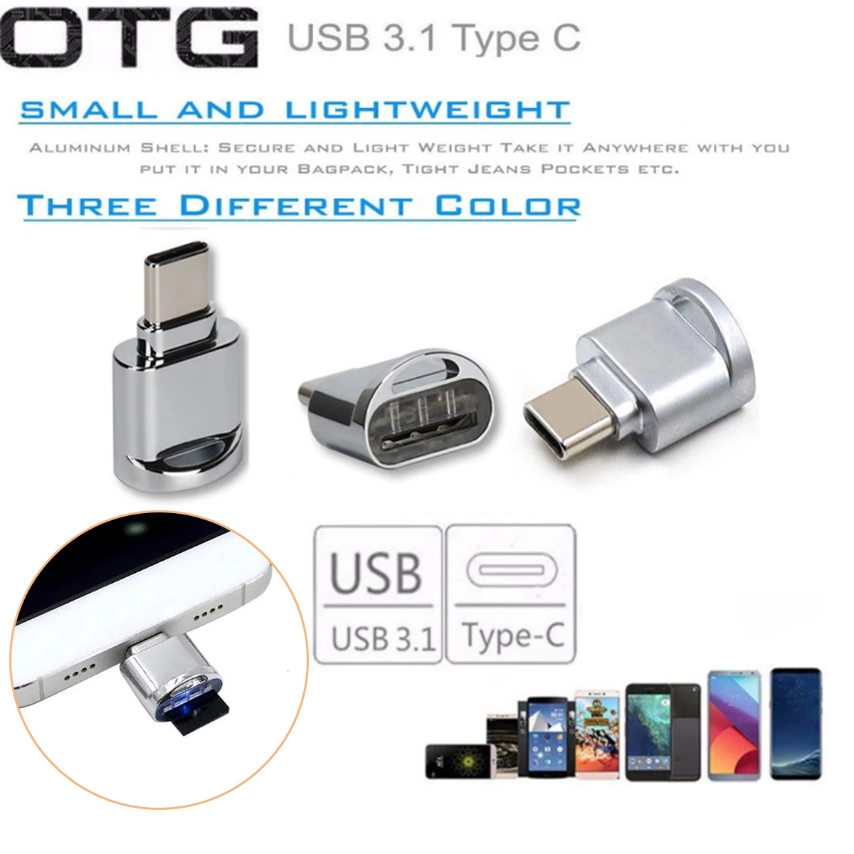 Конвертер SOONHUA Type C переходник с разъемом Папа папа на Micro SD (мама) и поддержкой