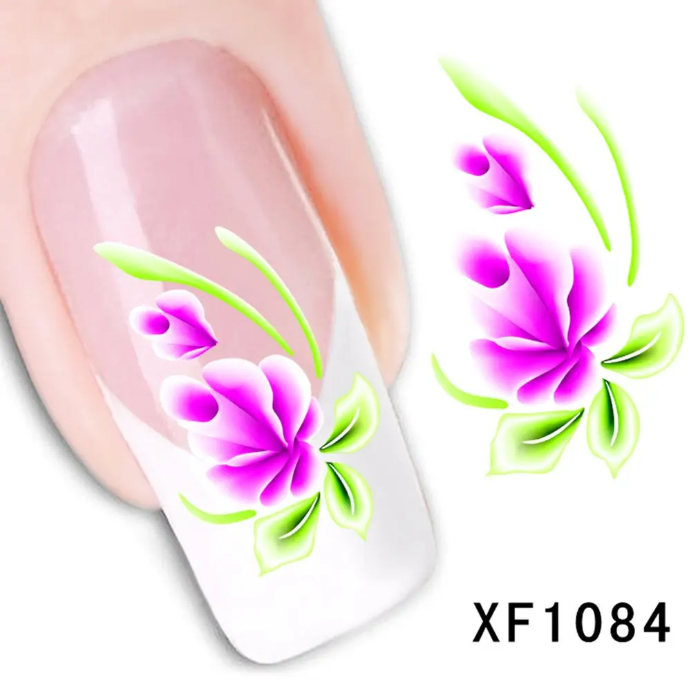 

XF Nail Sticker Simulation Flower Watermark Nail Sticker XF1084 Nail Stickers Nail Art Easy To Apply Beauty Tools