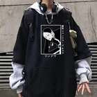 Толстовка с капюшоном с принтом японского Токио рептилии ран хайтани пуловер Свободный Повседневный с длинным рукавом корейская мода уличная одежда свитшот в стиле пэчворк