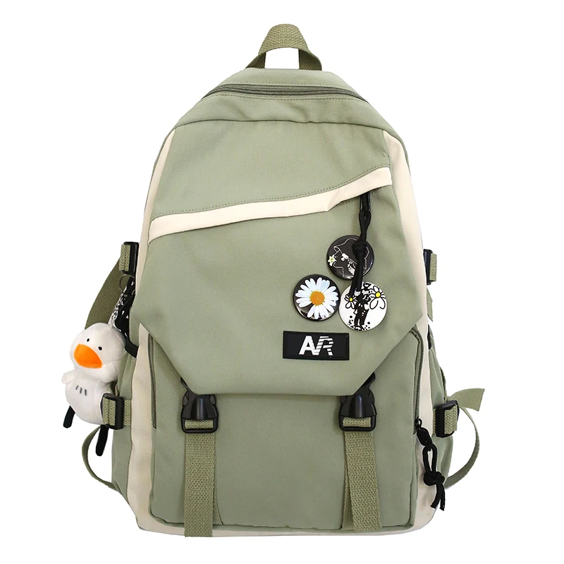

New Waterproof Nylon Women Backpack Large Capacity Female Insert Buckle Schoolbag for Teenager Girls Travel Bag Book Mochilas