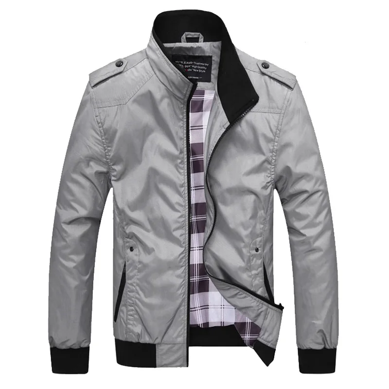 

Quality Male Casual Stand Collar Jacket Coat Men's Bomber Jackets Solid Coats Outerdoor Overcoat Male Clothing M-XXXXL Clothes