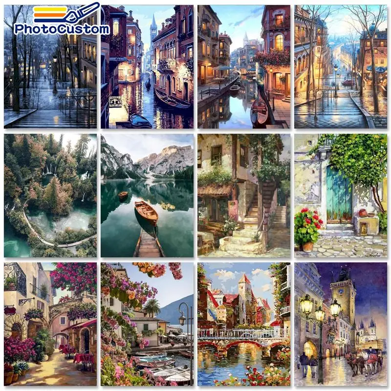 Фотография интерьера Набор для рисования по номерам DIY картины на номер пейзаж