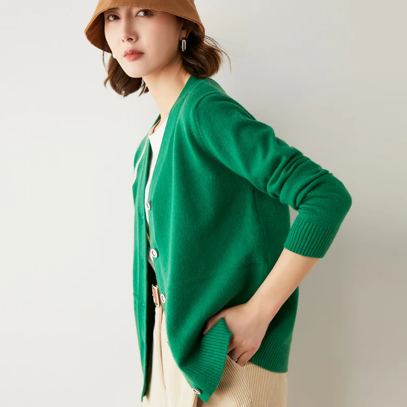 

2021 Cardigans for woman summer sweaters knitted jumper High Quality Female knitwear V-neck cool comfortable