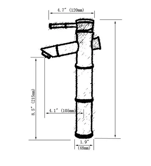 Бамбук стиль винтаж ретро античная латунь ванная раковина смеситель кран одно