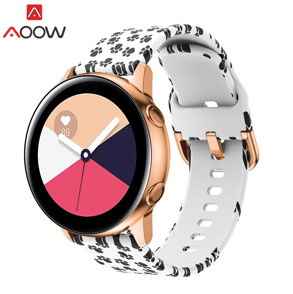 20 мм силиконовый ремешок для часов samsung Galaxy Watch Active 42 мм S2 Huami Amazfit Bip Leopard браслет с принтом ремешок Correa