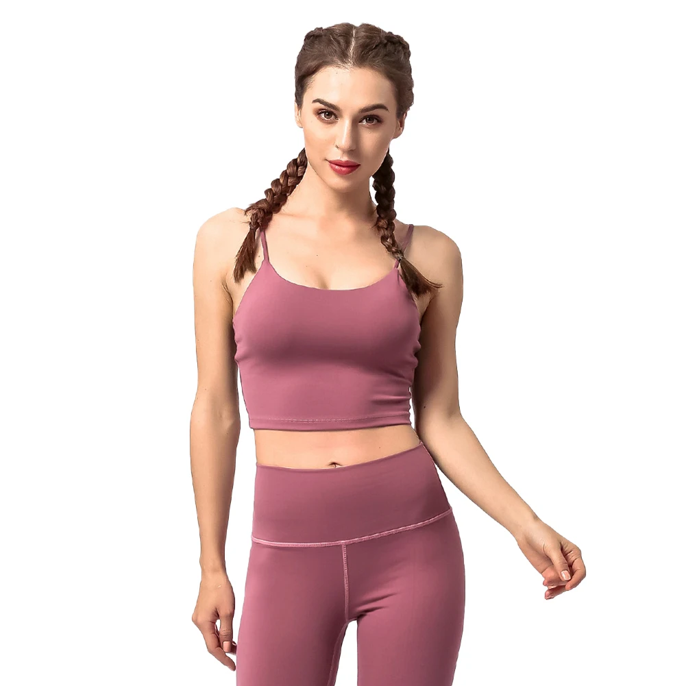 

Women Yoga Sports Underwear Bra Crop Tops New Super Soft Fabric Camisole Gym Top Sexy Sport Wear Outdoor Quick-drying Vest