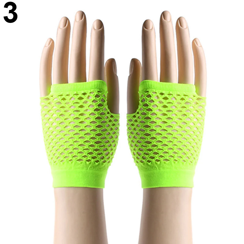 

Women Black Mesh Gloves Sexy Dance Costume Party Fishnet Fingerless Mesh Clubwear Gloves Accessories Punk Solid Thin Mittens