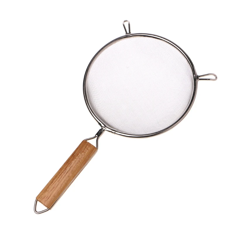 2020 новый двойной сетчатый фильтр из нержавеющей стали Дуршлаг Сито деревянная