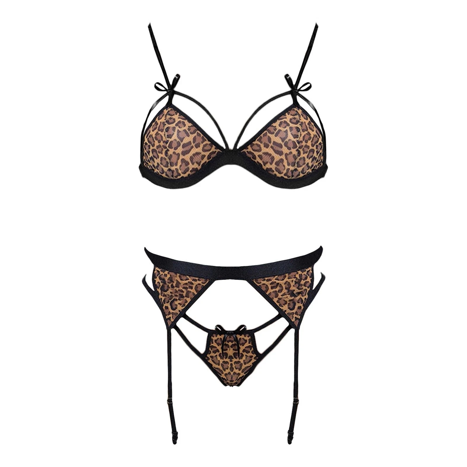

Lace Garter Sexy Lingerie Set Women Intimates 2021 Underwire Transparent Bra And Thongs Underwear Set Exotic Apparel