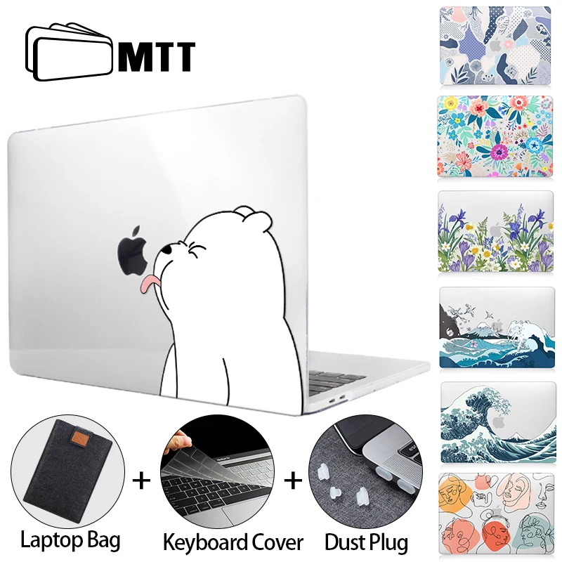 MTT Laptop Case for Macbook Air 13.6 M2 A2681 2022 Pro 13 14 15 16 M1 Crystal Hard Cover For Mac Pro 13 funda a2338 a2337 a2442