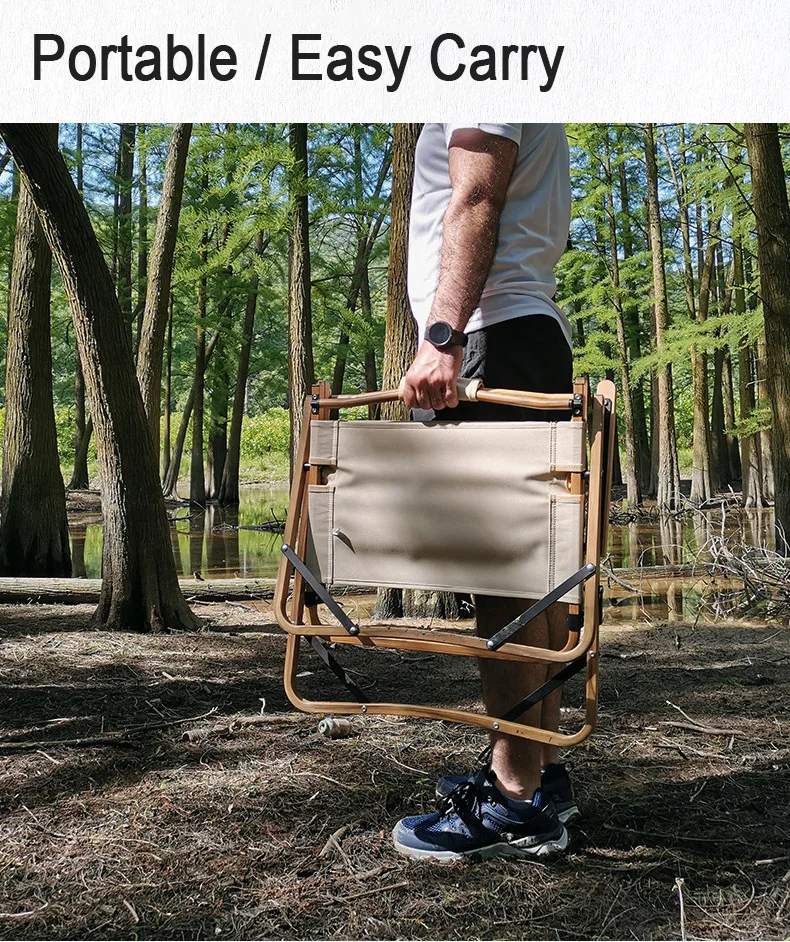 저렴한 야외 캠핑 접이식 의자 휴대용 초경량 알루미늄 나무 비치 의자, 접이식 휴식 낮잠 여행 피크닉 바베큐 의자