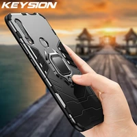 keysion shockproof armor ring holder case for huawei honor 9x premium hard pc soft tpu hybrid back cover for honor 9x global