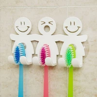 1pc toothbrush holder wall mounted suction cup 5 position cute cartoon smile bathroom sets bathroom accessories