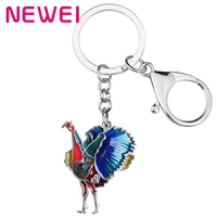 newei thanksgiving enamel alloy floral turkey chicken keychains unique key chain ring charm gifts jewelry for women teen girls