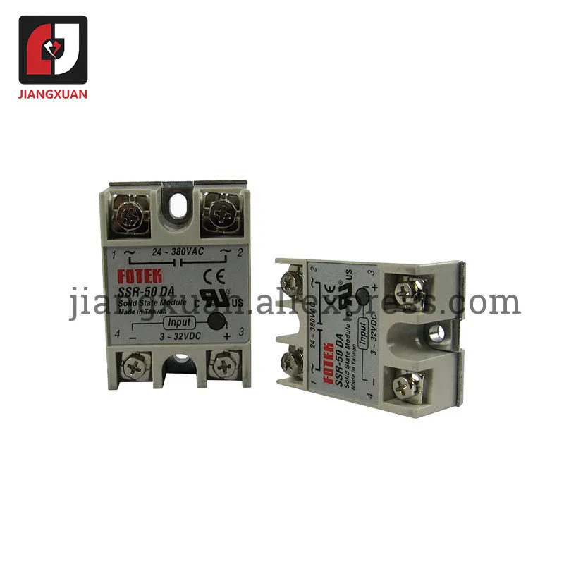 Промышленный SSR 50DA 50amp 3 32VDC до 24 380VAC Однофазный dc ac ssr твердотельные реле для