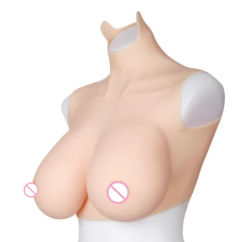 3700g Full Silicone Breast Forms Soft Plump HH Cup Crossdresser Large Fake Boobs Black Bra Lingerie Transgender Mastectomy Bra