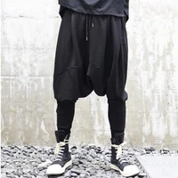 men hanging crotch pants spring and autumn new hair stylist style non mainstream hip hop rock dark casual large pants