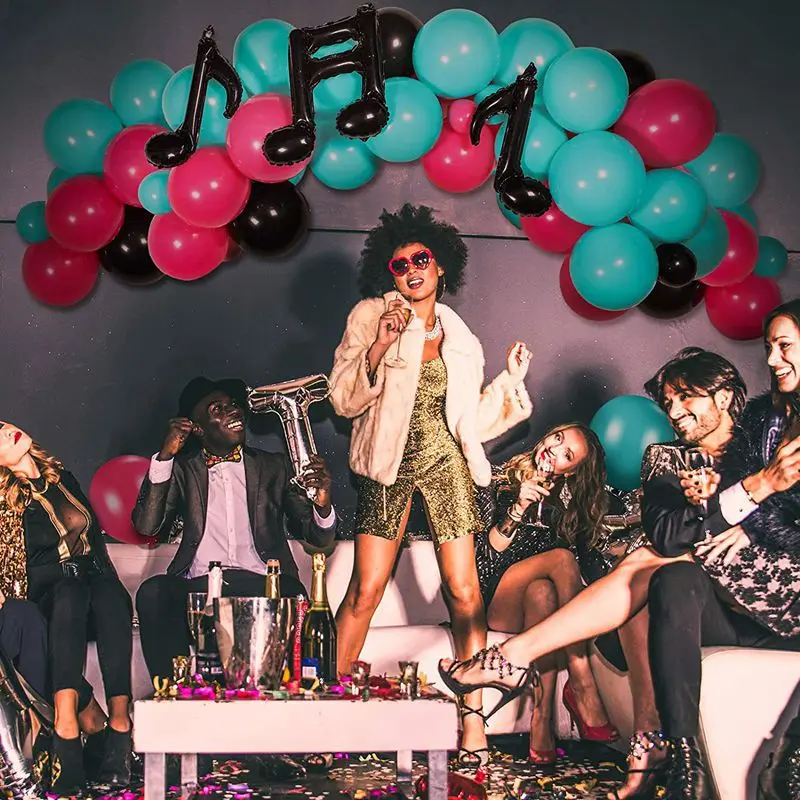 

Music Theme Balloons,Perfect for Birthday Party Decoration Music Note Balloons for Girls Boys Adults Musical DJ Short Video