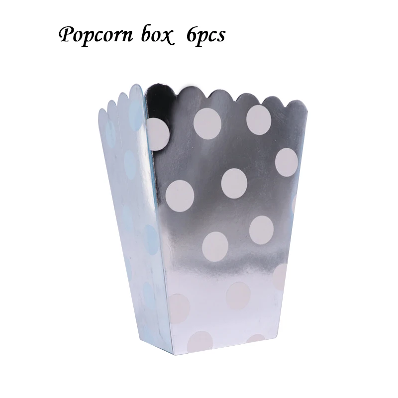 6pcs 6 шт. желтая коробка для попкорна, украшения для дня рождения, вечерние принадлежности для дня рождения, Рождества, свадебной вечеринки, украшения для детей - Цвет: 6pcs