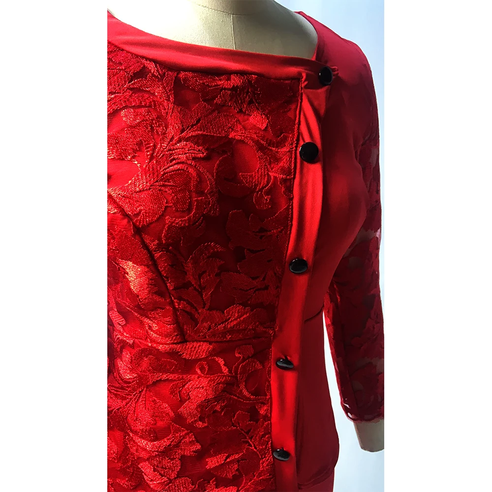 

Woman Dress 2021 Spring Elegant Sexy Hollow Out Lace Party Dress Set Women Casual Plus Size Slim Split Office Pencil Skirt