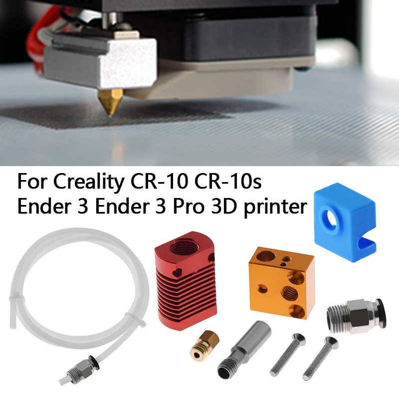 

40W Metal Hotend Extruder Kit 0.4mm Nozzle Aluminum Heating Block Silicone Sock For CR-10 CR-10S Ender 3 Ender 3 Pro 3D Printer