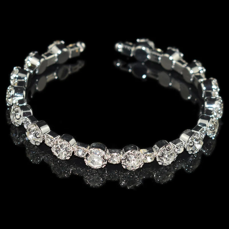 NEW Gold silver Metal Rhinestone Collar Necklaces for Women Round 3Row collar mujer collares Fashion Jewelry Choker Wholesale