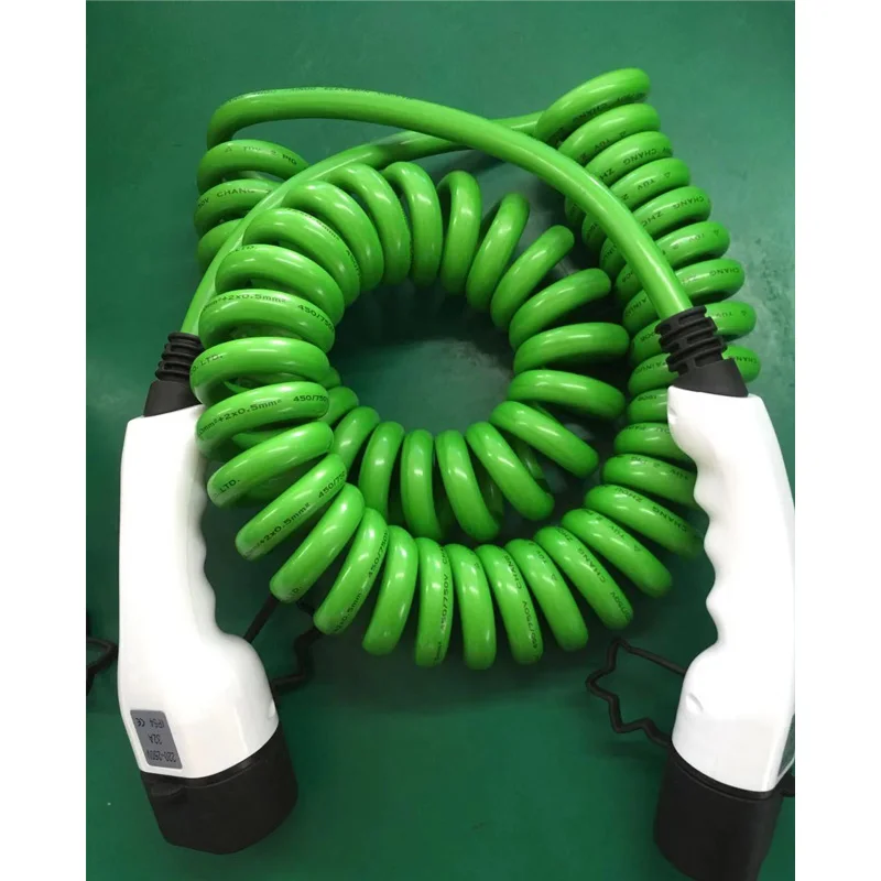 32a однофазный кабель ev Тип 2 к пружинный провод EV зарядное устройство для